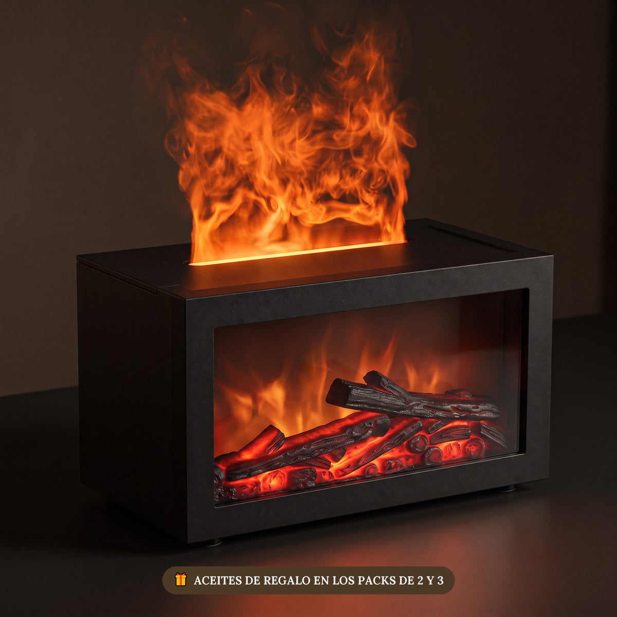 Chimenea difusora Flamma con llama realista
