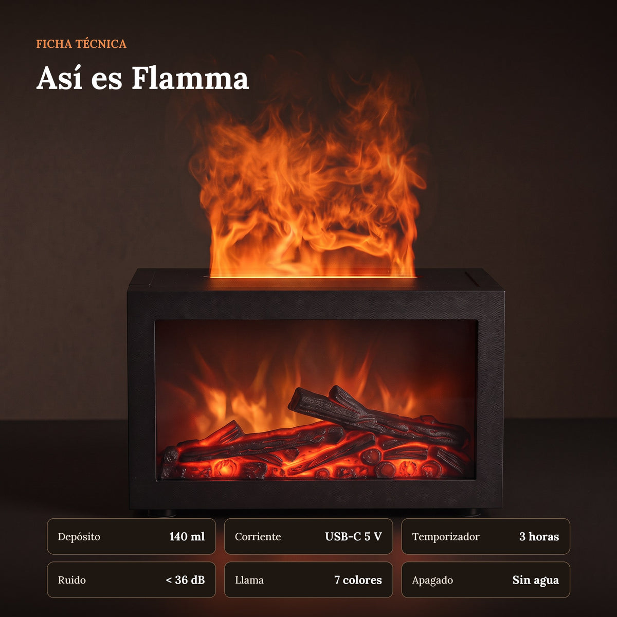Ficha técnica de la chimenea Flamma